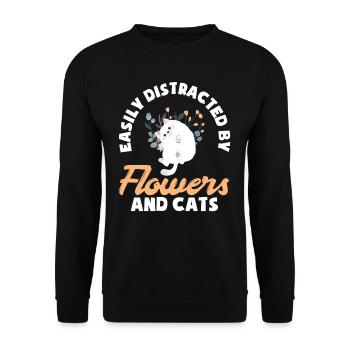 Fleuristerie Fleurs Chats Fleuriste - Sweat-shirt Unisexe - noir - Devant - Alina (178cm) & Michal (187cm)
