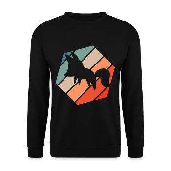 Fuchs Retro - Unisex Sweatshirt - black - Front - Alina (178cm) & Michal (187cm)