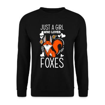 Fuchs Frau Frauen Tiere Wald Geschenk - Unisex Pullover - Schwarz - Vorne - Alina (178cm) & Michal (187cm)