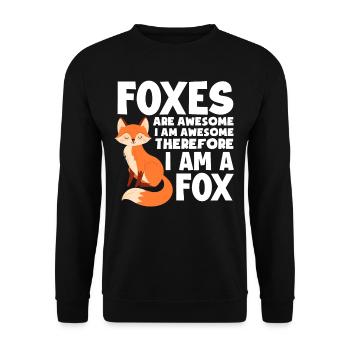 Ich Bin Ein Fuchs - Unisex Pullover - Schwarz - Vorne - Alina (178cm) & Michal (187cm)