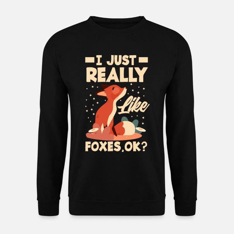 Fuchs Füchse Tiere Geschenkidee - Unisex Pullover - Schwarz