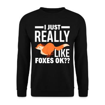 Fuchs - Unisex Pullover - Schwarz - Vorne - Alina (178cm) & Michal (187cm)
