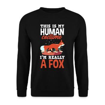 Fox - Unisex Sweatshirt - black - Front - Alina (178cm) & Michal (187cm)