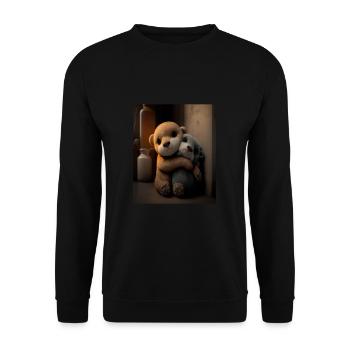 Loutre anniversaire Loutre Douce Loutre Câline - Sweat-shirt Unisexe - noir - Devant - Alina (178cm) & Michal (187cm)