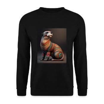 Aesthetic Cool Otter Design Aesthetic Cool Art - Unisex Sweatshirt - black - Front - Alina (178cm) & Michal (187cm)
