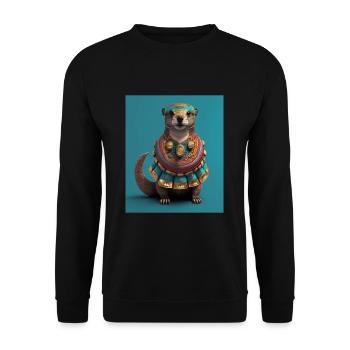 Aesthetic Cool Otter Design Aesthetic Cool Art - Unisex Sweatshirt - black - Front - Alina (178cm) & Michal (187cm)