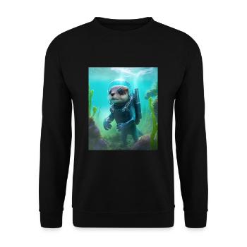 Cool Sea Otter Costume Scuba Diving Otter - Unisex Pullover - Schwarz - Vorne - Alina (178cm) & Michal (187cm)