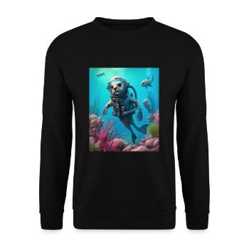 Cool Sea Otter Costume Scuba Diving Otter - Unisex Pullover - Schwarz - Vorne - Alina (178cm) & Michal (187cm)