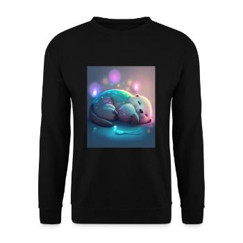Otter Pet Owners Funny Sleepyhead Otter - Unisex Sweatshirt - black - Front - Alina (178cm) & Michal (187cm)
