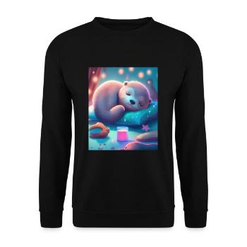 Otter Pet Owners Funny Sleepyhead Otter - Unisex Sweatshirt - black - Front - Alina (178cm) & Michal (187cm)