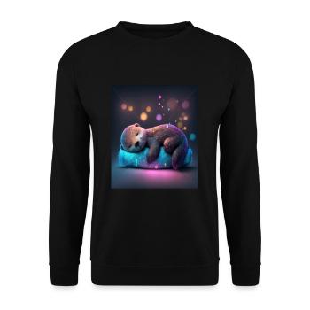 Otter Pet Owners Funny Sleepyhead Otter - Unisex Sweatshirt - black - Front - Alina (178cm) & Michal (187cm)