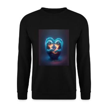 Kawaii Otter Pet Otter Couple Holding Hands - Unisex Sweatshirt - black - Front - Alina (178cm) & Michal (187cm)
