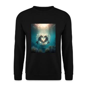 Cute Otter Lovers Sweet Sea Otter Couple - Unisex Pullover - Schwarz - Vorne - Alina (178cm) & Michal (187cm)