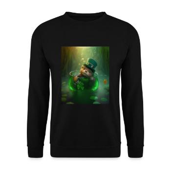 Kawaii Otter Pet Lucky Sea Otter - Unisex Pullover - Schwarz - Vorne - Alina (178cm) & Michal (187cm)