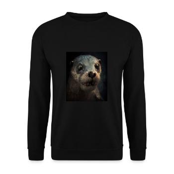 Creepy Otter Creature Spooky Zombie Otter - Unisex Sweatshirt - black - Front - Alina (178cm) & Michal (187cm)