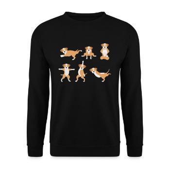 Chien de yoga - Sweat-shirt Unisexe - noir - Devant - Alina (178cm) & Michal (187cm)