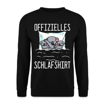 Offizielles Schlafshirt Koala Schlafanzug - Unisex Pullover - Schwarz - Vorne - Alina (178cm) & Michal (187cm)