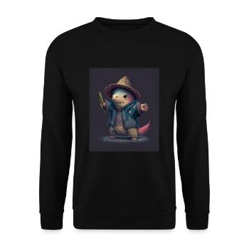 Mexican Walking Fish Kawaii Dabbing Mexican - Unisex Pullover - Schwarz - Vorne - Alina (178cm) & Michal (187cm)