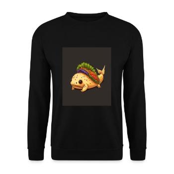 J’adore les tacos Morphed Axolotl Taco Lover - Sweat-shirt Unisexe - noir - Devant - Alina (178cm) & Michal (187cm)