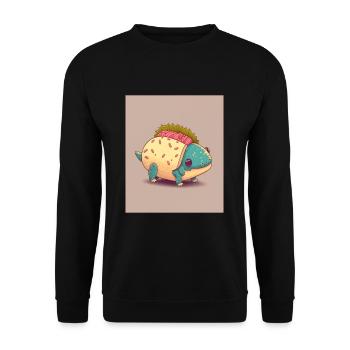 J’adore les tacos Morphed Axolotl Taco Lover - Sweat-shirt Unisexe - noir - Devant - Alina (178cm) & Michal (187cm)