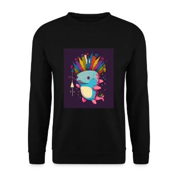 Cinco De Mayo Pinata Party Cute Axolotl Pinata - Unisex Sweatshirt - black - Front - Alina (178cm) & Michal (187cm)