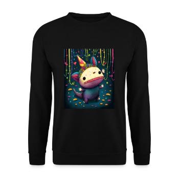Cinco De Mayo Pinata Party Cute Axolotl Pinata - Unisex Sweatshirt - black - Front - Alina (178cm) & Michal (187cm)