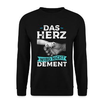 Das Herz Wird Nicht Dement Pflege Altenpfleger - Unisex Pullover - Schwarz - Vorne - Alina (178cm) & Michal (187cm)