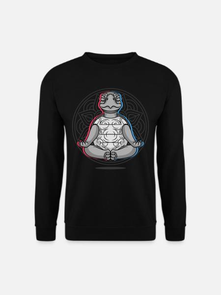 Yoga Schildkröte Schildkröten Yoga - Unisex Pullover - Schwarz