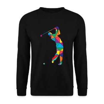 Low Poly Golfer Polygon Golf - Sweat-shirt Unisexe - noir - Devant - Alina (178cm) & Michal (187cm)
