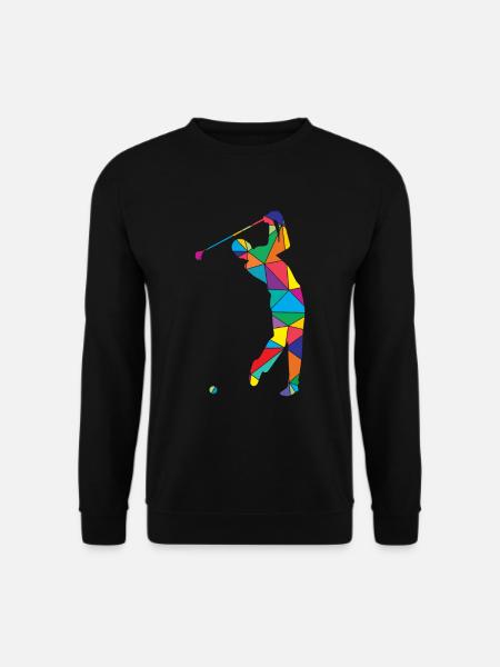 Low Poly Golfer Polygon Golf - Sweat-shirt Unisexe - noir