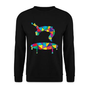Trampolin Polygon - Unisex Pullover - Schwarz - Vorne - Alina (178cm) & Michal (187cm)