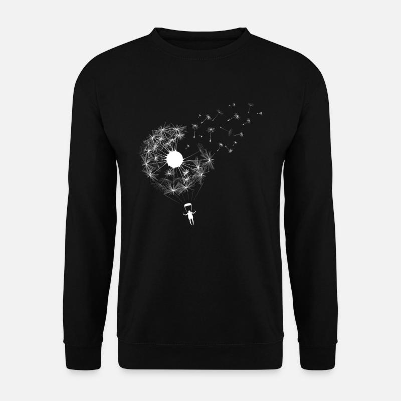 Dandelion Paragliding Skydiving Skydiver - Unisex Sweatshirt - black