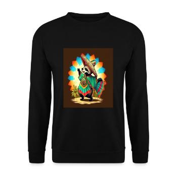Coati Wearing Sombrero Kawaii Dabbing Coati - Unisex Sweatshirt - black - Front - Alina (178cm) & Michal (187cm)