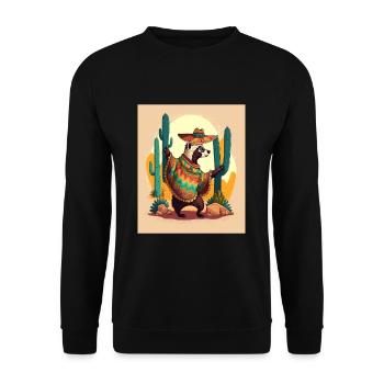 Coati Wearing Sombrero Kawaii Dabbing Coati - Unisex Sweatshirt - black - Front - Alina (178cm) & Michal (187cm)