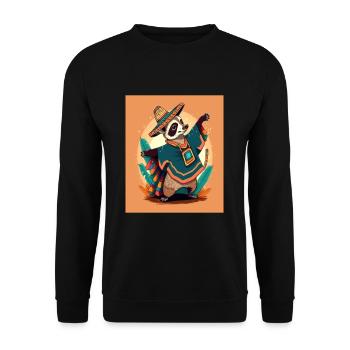 Coati Wearing Sombrero Kawaii Dabbing Coati - Unisex Sweatshirt - black - Front - Alina (178cm) & Michal (187cm)