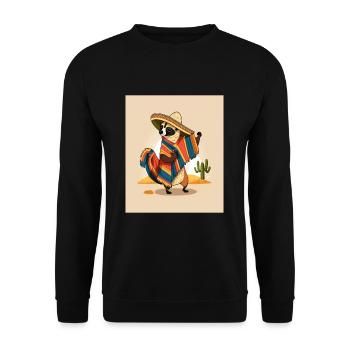 Coati Wearing Sombrero Kawaii Dabbing Coati - Unisex Sweatshirt - black - Front - Alina (178cm) & Michal (187cm)