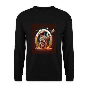 Astronaut Musician Astronaut Playing Guitar On - Unisex Sweatshirt - black - Front - Alina (178cm) & Michal (187cm)
