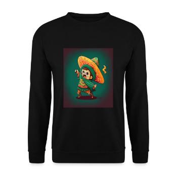 Cinco De Mayo Costume Sugar Skull Mexican Boy - Unisex Pullover - Schwarz - Vorne - Alina (178cm) & Michal (187cm)