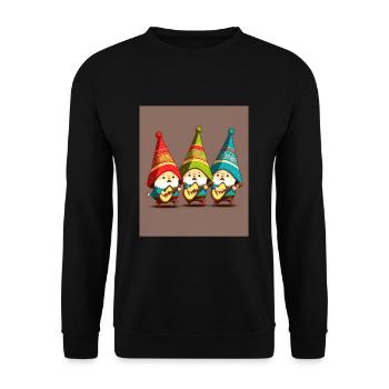 Gnome Playing Musical Instruments Mexican Gnomes - Unisex Pullover - Schwarz - Vorne - Alina (178cm) & Michal (187cm)