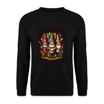 Gnome Playing Musical Instruments Mexican Gnomes - Unisex Pullover - Schwarz - Vorne - Alina (178cm) & Michal (187cm)