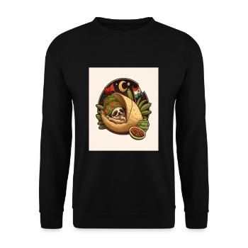 Sloth Sleeping In Taco Funny Sloth Taco Lover - Unisex Pullover - Schwarz - Vorne - Alina (178cm) & Michal (187cm)