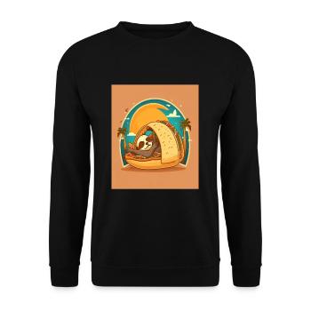 Sloth Sleeping In Taco Funny Sloth Taco Lover - Unisex Pullover - Schwarz - Vorne - Alina (178cm) & Michal (187cm)
