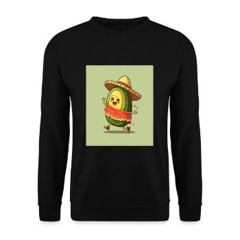 I Love Avocados Avocado Wearing Sombrero in - Unisex Sweatshirt - black - Front - Alina (178cm) & Michal (187cm)