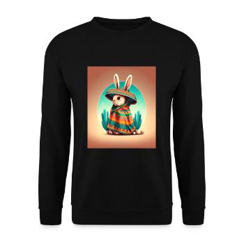 Dabbing Rabbit In Mexican Costume Year of The - Unisex Sweatshirt - black - Front - Alina (178cm) & Michal (187cm)