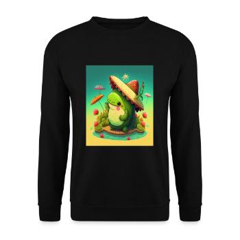 Vegan Avocado Lover Avocado Lover Axolotl Fish - Unisex Sweatshirt - black - Front - Alina (178cm) & Michal (187cm)