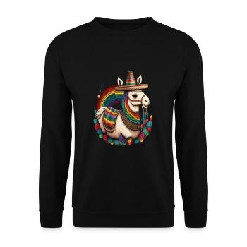 Unicorn Morphed With Llama Funny Mexican Unicorn - Unisex Pullover - Schwarz - Vorne - Alina (178cm) & Michal (187cm)