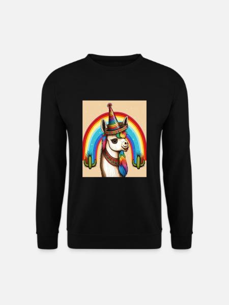 Unicorn Morphed With Llama Funny Mexican Unicorn - Unisex Pullover - Schwarz
