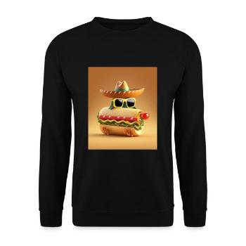Mexican Hotdog Lover Dabbing Mexican Hotdog - Unisex Sweatshirt - black - Front - Alina (178cm) & Michal (187cm)