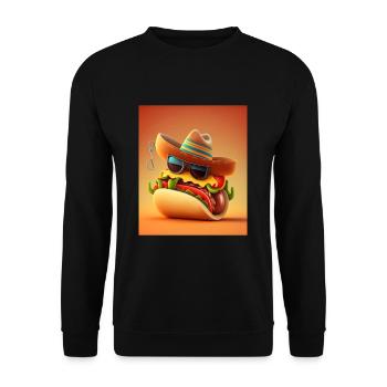 Mexican Hotdog Lover Dabbing Mexican Hotdog - Unisex Sweatshirt - black - Front - Alina (178cm) & Michal (187cm)