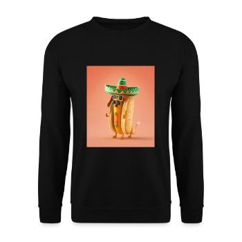 Mexican Hotdog Lover Dabbing Mexican Hotdog - Unisex Sweatshirt - black - Front - Alina (178cm) & Michal (187cm)